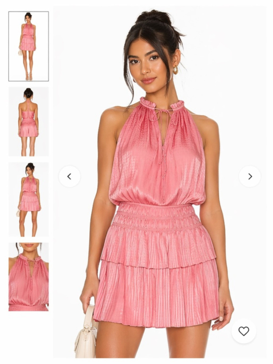 3RD & Fourth Dresses & Skirts - 3RD & Fourth Pink Satin Halter Mini Dress Size Medium